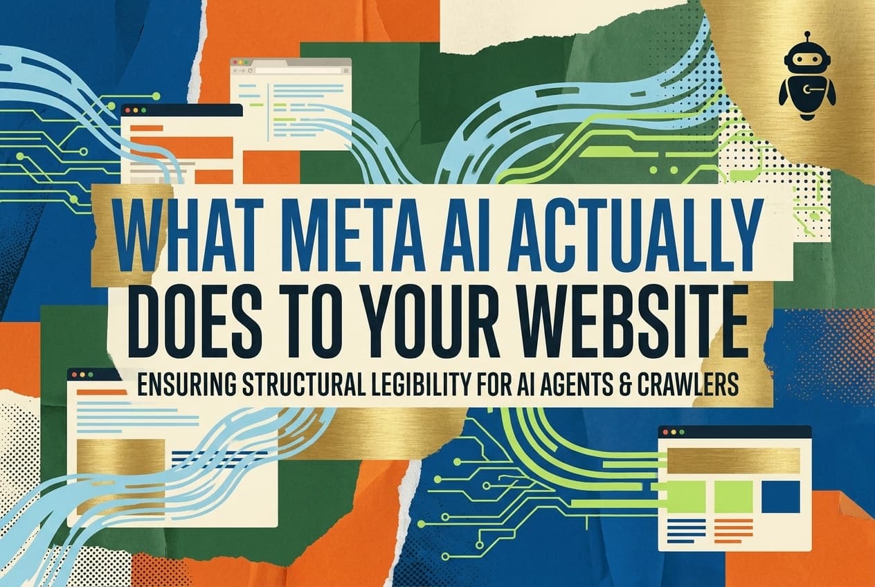 Professional header image for industry analysis: What Meta AI actually does to your website
